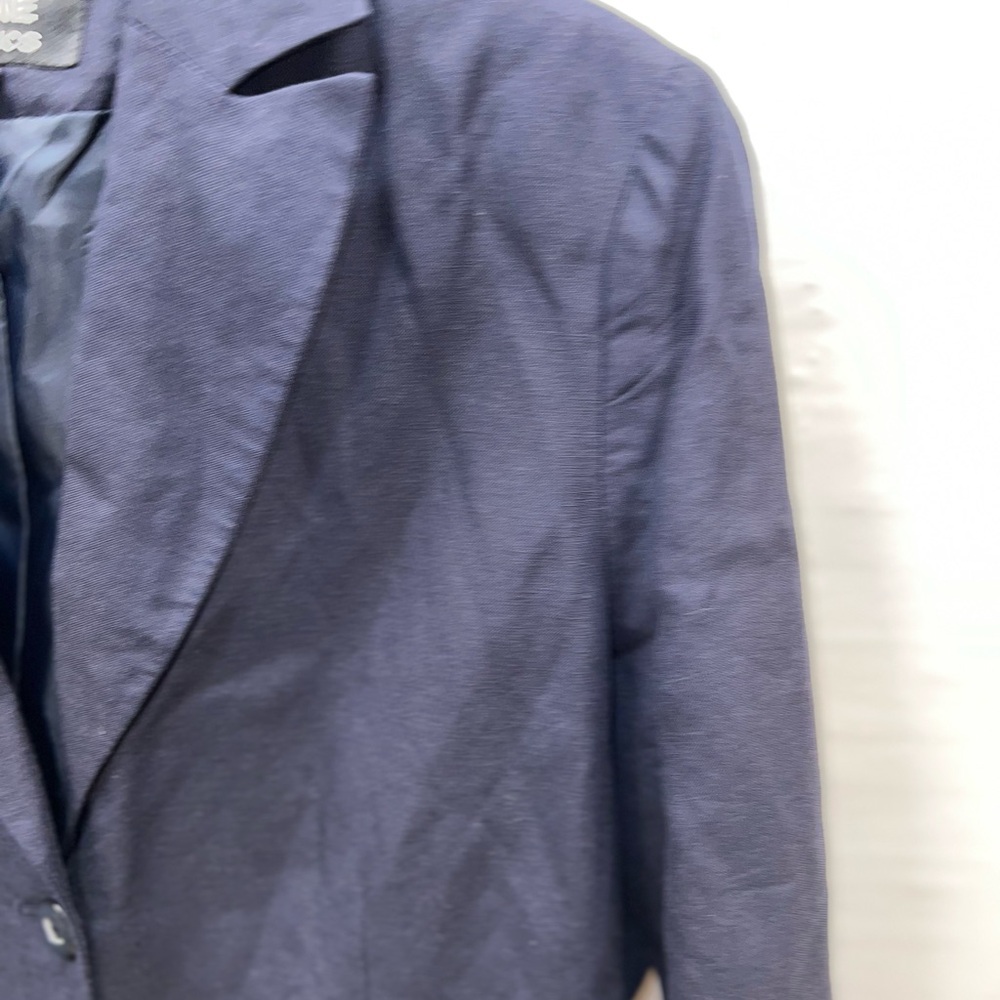 Levine Classics Trench Coat Women’s Sz 12 Blue Cotton Blend Pockets - Picture 5 of 15